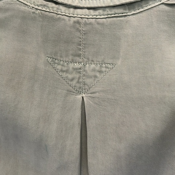 Zara Western Shirt Crystal Fringe Button Front Long  Sleeve Sage Green Small - Picture 10 of 10